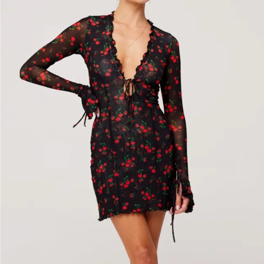 RESA Sloan Rosette Floral Mini Dress